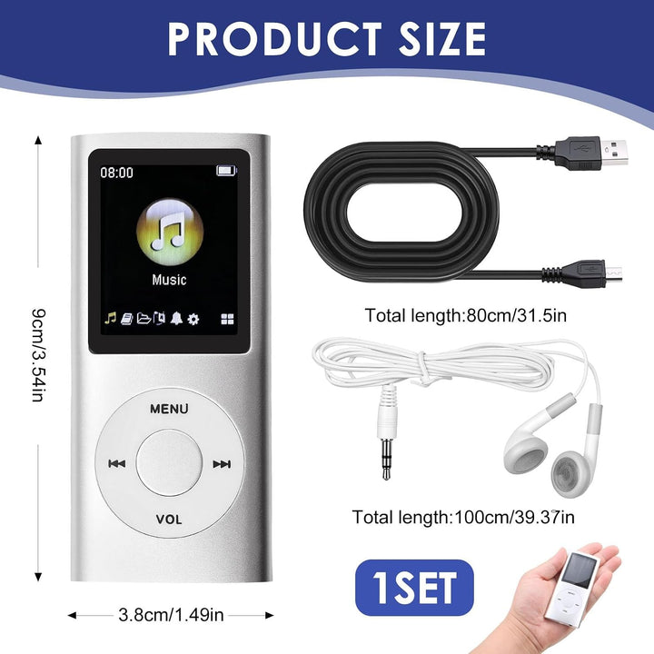MP3/MP4-Player Unterstützt Bis zu 64 GB TF-Karte Tragbarer MP3 Musik Player 1.8 Zoll LCD Bildschirm