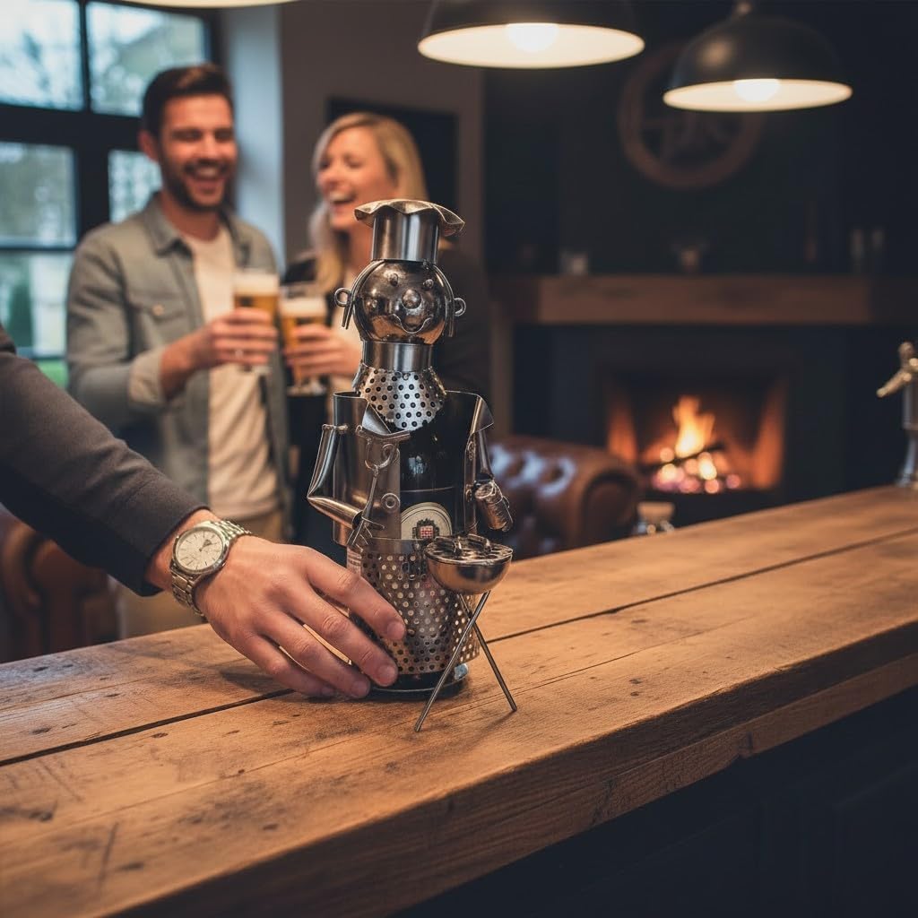 IK3057 Bierflaschenhalter Grillmeister Metall Anthrazit 27,5 cm Flaschenhalter Geschenk für Männer G