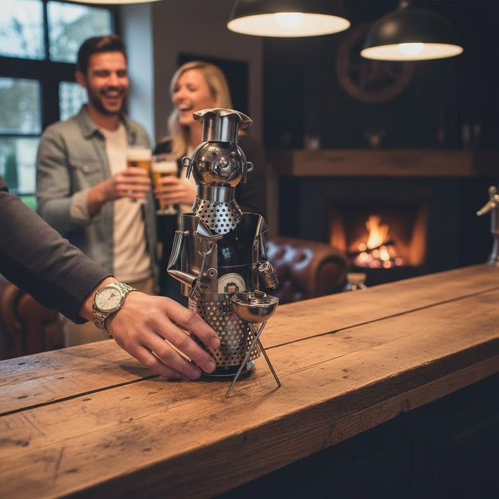 IK3057 Bierflaschenhalter Grillmeister Metall Anthrazit 27,5 cm Flaschenhalter Geschenk für Männer G