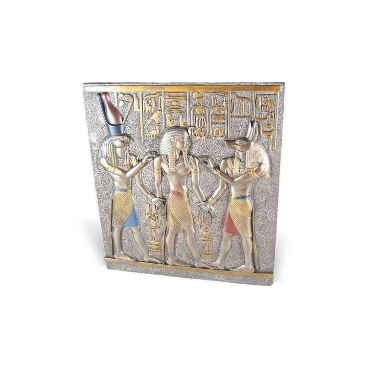 Lachineuse - Ägyptisches Bas-Relief 28 x 25 cm – ägyptischer Rahmen mit Pharaonen & Hieroglyphen – Ä