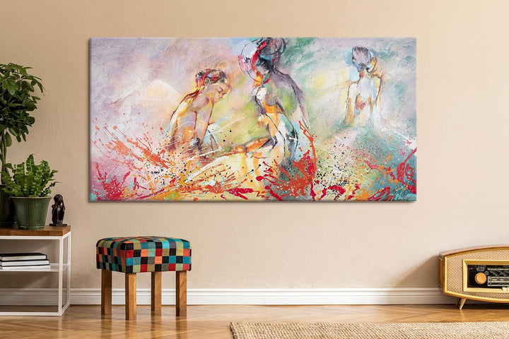 YS-Art Abstrakt Stil Acryl Gemälde auf Leinwand Heisser Sommer handgemalt Wandbilder Wohnzimmer mode