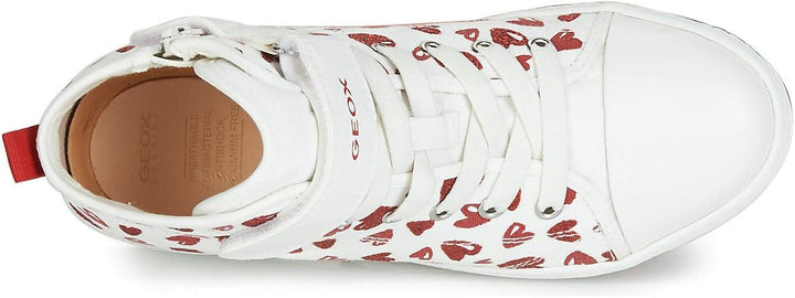 Geox Mädchen Jr Ciak Girl A Sneakers 30 EU Weiss White Red C0050, 30 EU Weiss White Red C0050