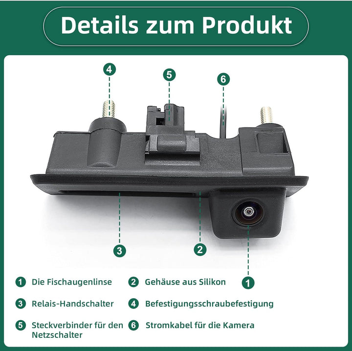 HD 720P Auto Rückfahrkamera für Audi A4L A5 A3 Q3 Q5 RS6 für VW Passat Tiguan Jetta Sharan Lavida Sk