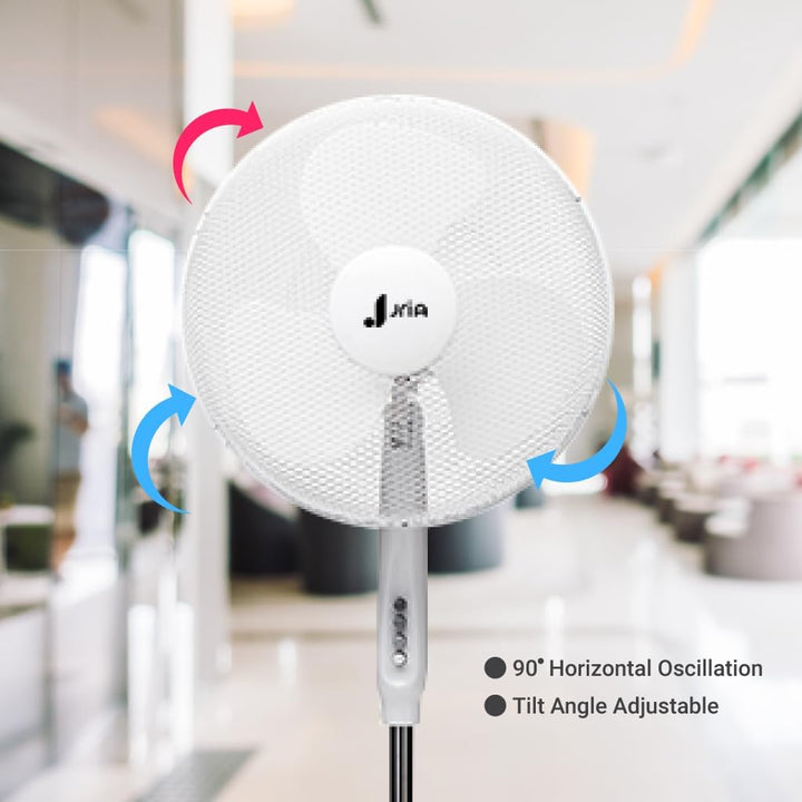 Standventilator 40 cm 16 Zoll leiser ECO Ventilator mit 3 Stufen oszillierend 90° höhenverstellbar s