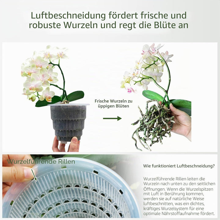 Meshpot Orchideentöpfe mit Löchern zum Umtopfen, 12,7 cm, 2 Stück, doppellagiger Kunststoff-Imitat,