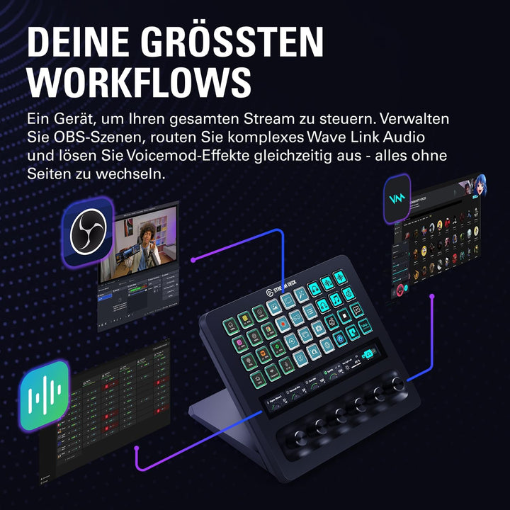 Elgato Stream Deck + XL, Kontrollplattform mit Touch-Leiste | 36 anpassbare Makrotasten, sechs Multi