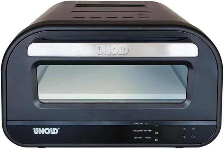Unold 68815 Pizzaofen Don Luigi - Schwarz, Elektrischer Ofen, 1.700 Watt, rostfreier Edelstahl, bis