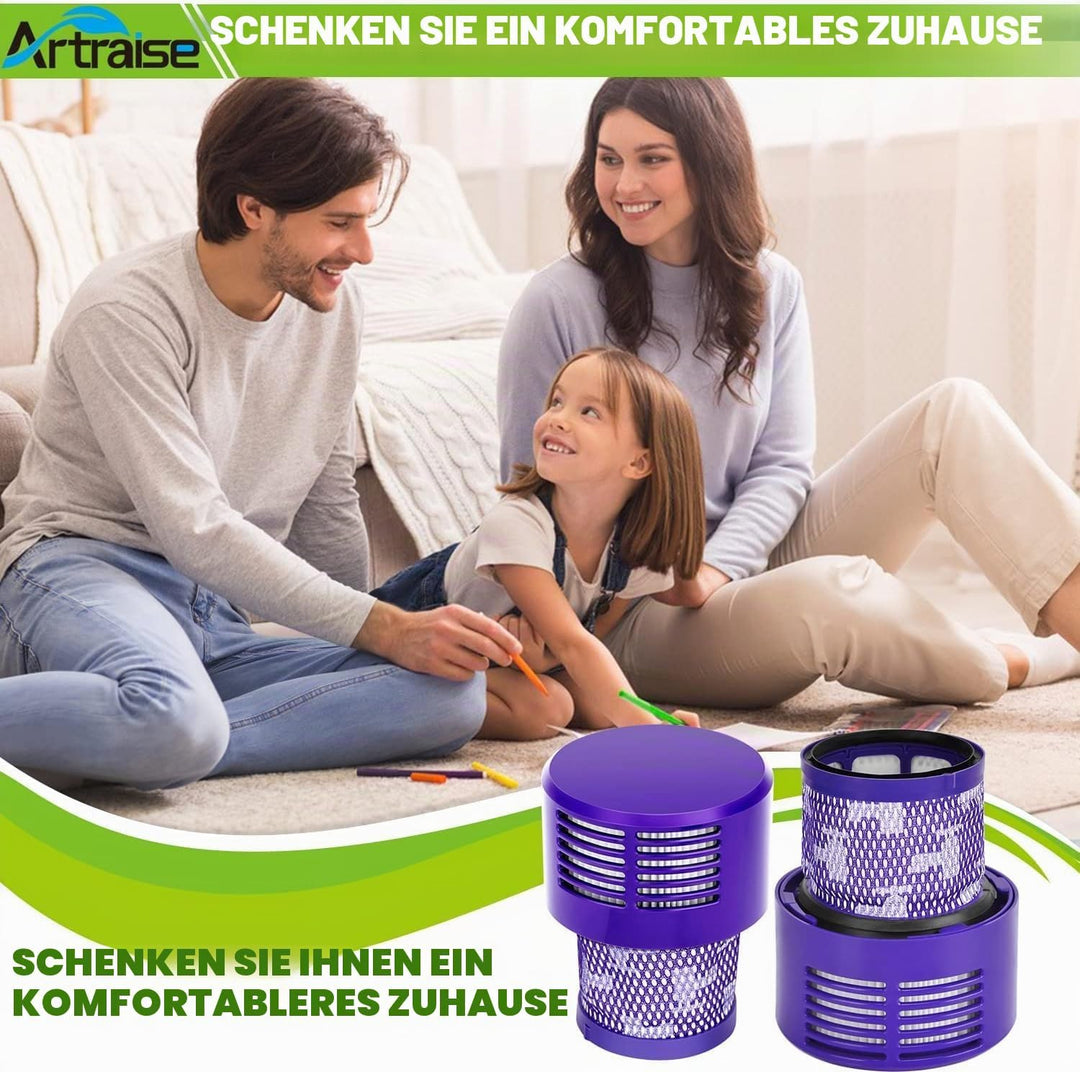 Artraise V10 Filter für Dyson 4 Stück Waschbar Ersatz Hepa Filter für Dyson V10 SV12 Cyclone Animal