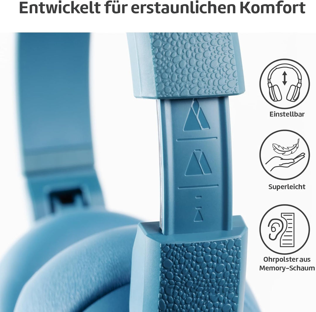POGS Drahtloser Bluetooth Over-Ear Noise Cancelling-Kopfhörer | The Turtle | Faltbarer robuster Kopf