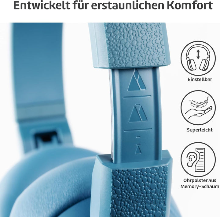 POGS Drahtloser Bluetooth Over-Ear Noise Cancelling-Kopfhörer | The Turtle | Faltbarer robuster Kopf