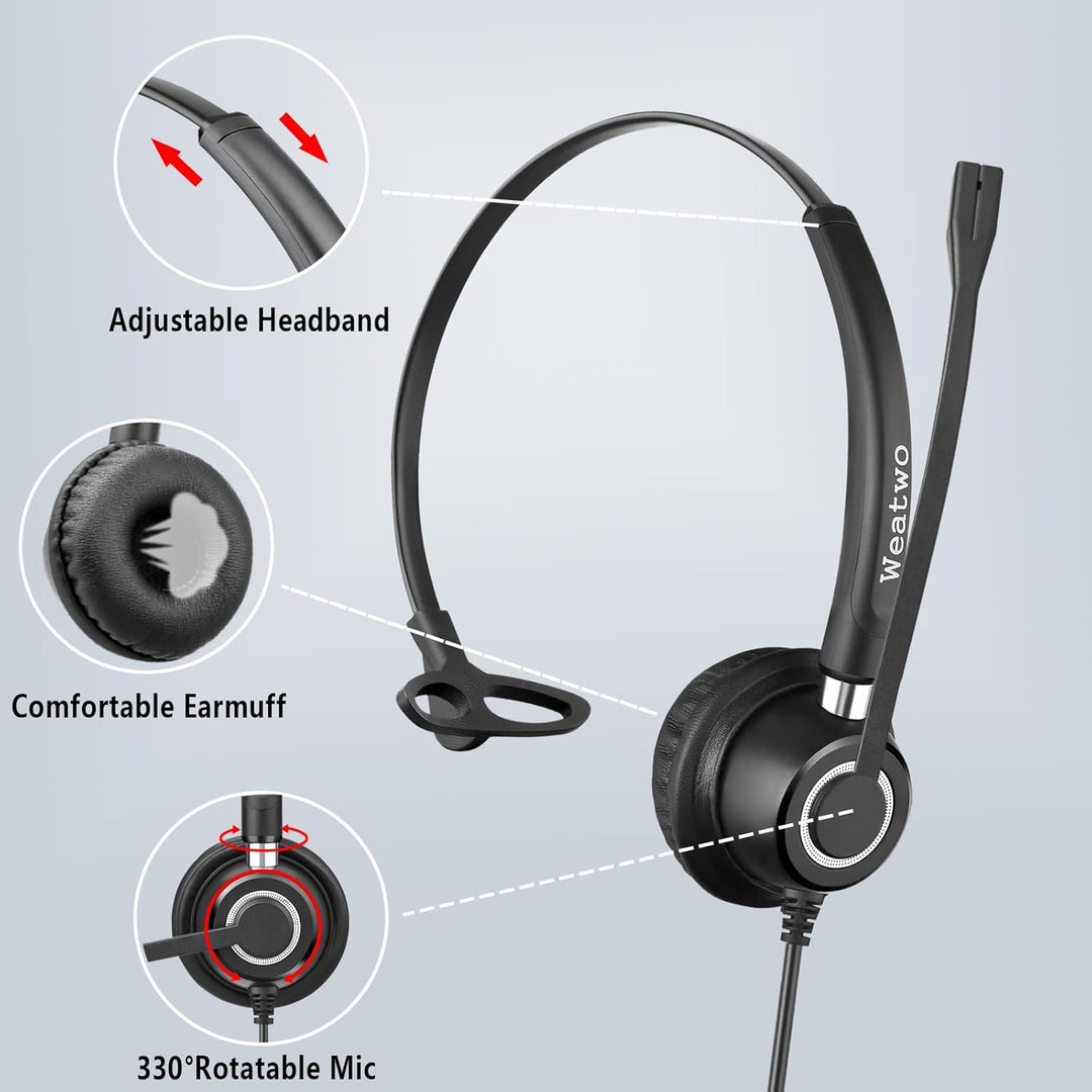 3,5 mm Kopfhörer mit Mikrofon für Laptop, USB-C/3,5 mm Jack 2-in-1 PC Headset, Kabelgebundenes Noise