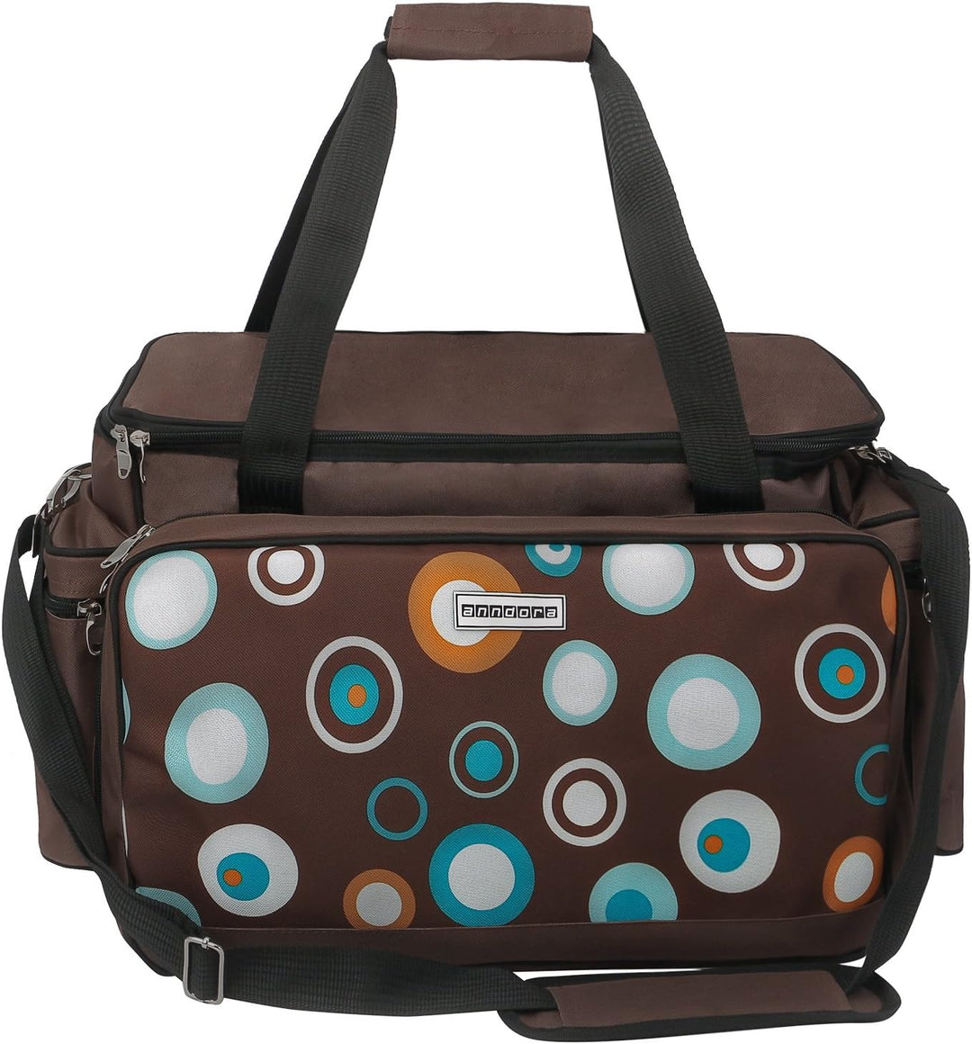anndora XXL Picknicktasche 6 Personen braun - Vollausstattung 57 Teile Braun Hellblau