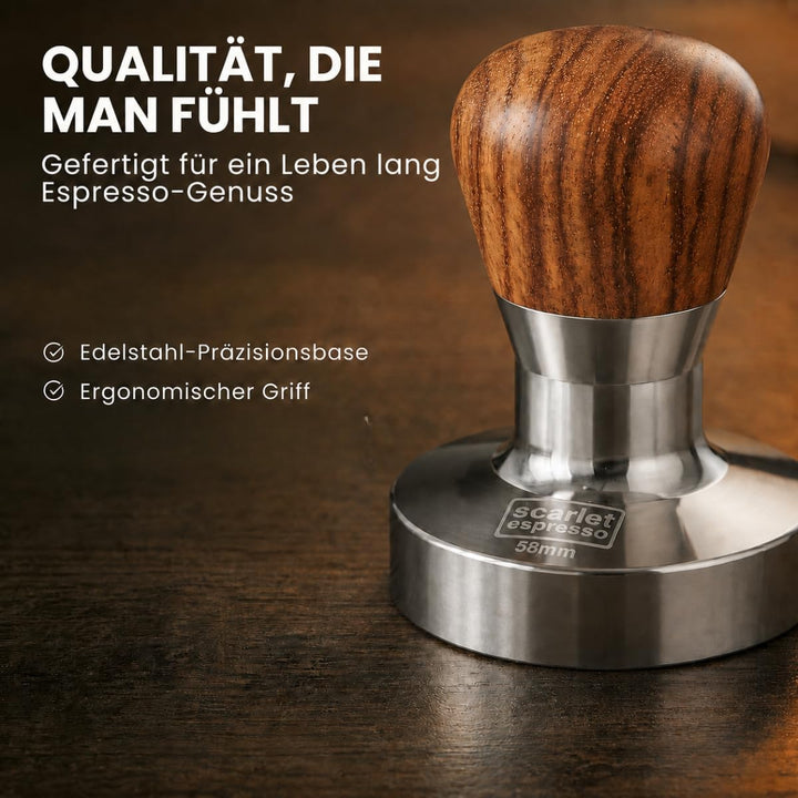 scarlet espresso | Tamper »Passion« für Barista; mit ergonomischem PVC- oder Edelholzgriff nach Wahl
