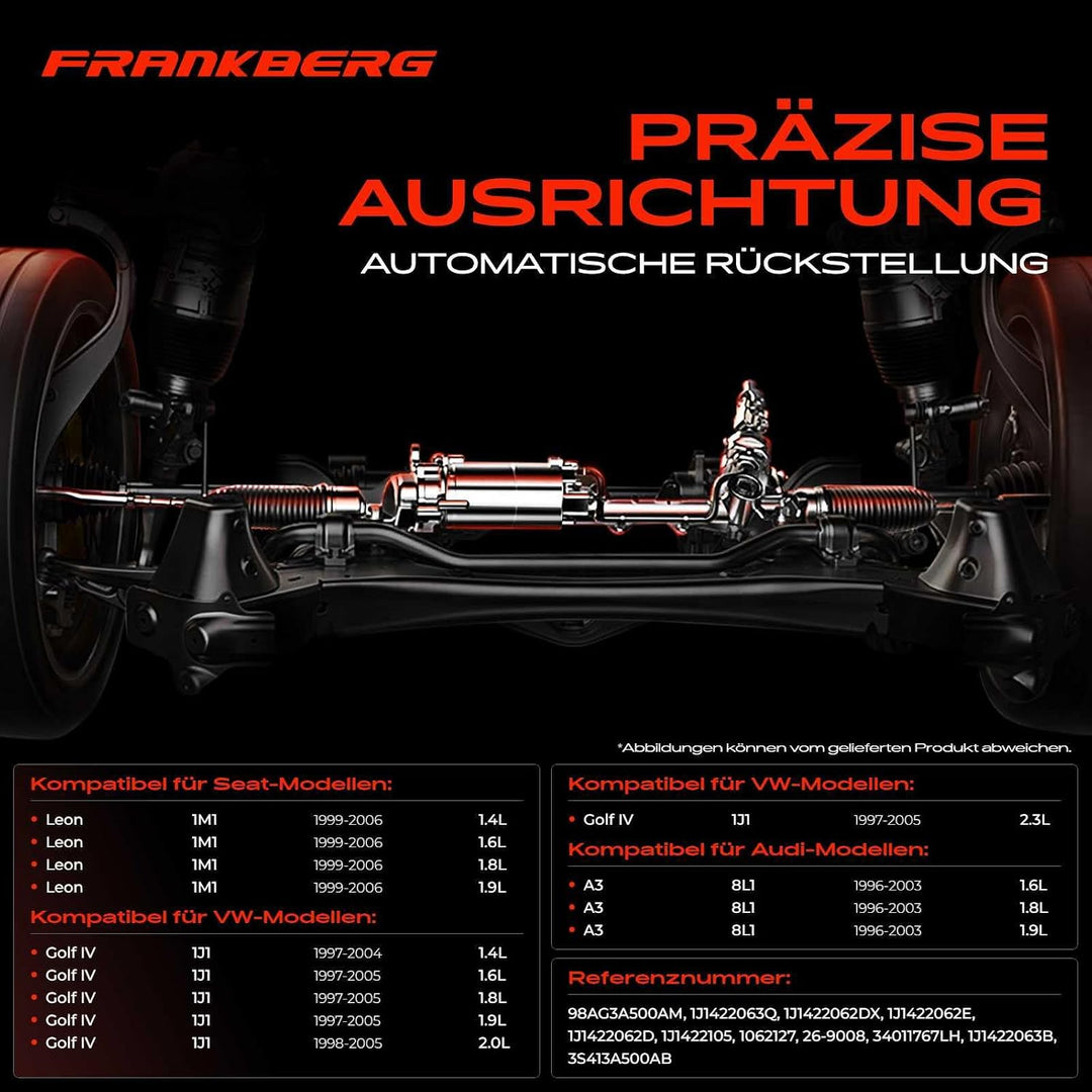Frankberg Lenkgetriebe Servolenkgetriebe Hydraulisch für Linkslenker mit Spurstangen Kompatibel mit