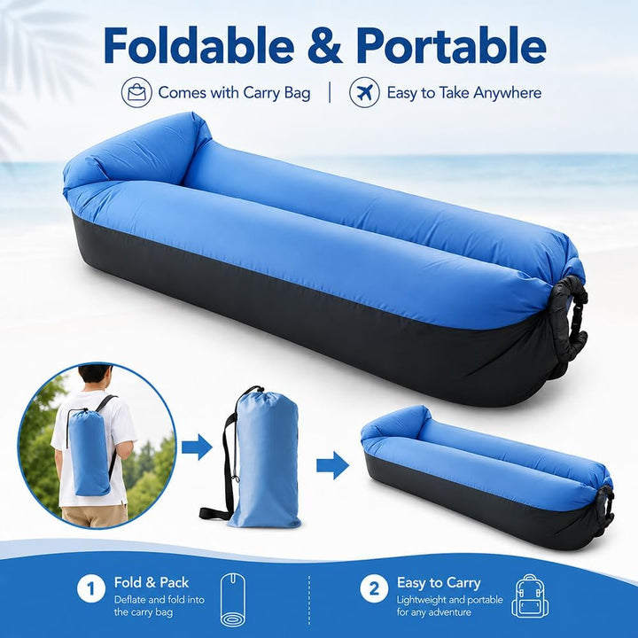 Aufblasbares Sofa, Camping Sofa Aufblasbar, Tragbares Luft Sitzsack mit Aufbewahrungstasche, Air Lou