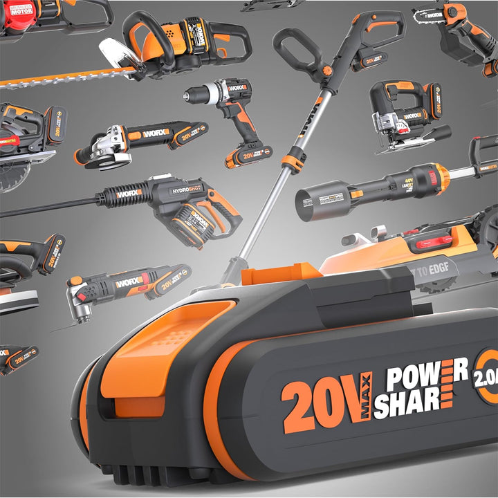 Original WORX WA3639 PowerShare Akku 20V - 2000mAh Li-Ion, wiederaufladbarer - kompakter Akku mit hö