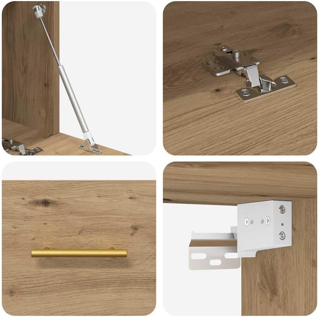 vidaXL Wandschrank Artisan-Eiche 100 x 36,5 x 35 cm Holzwerkstoff, Grosszügiger Stauraum, moderner W