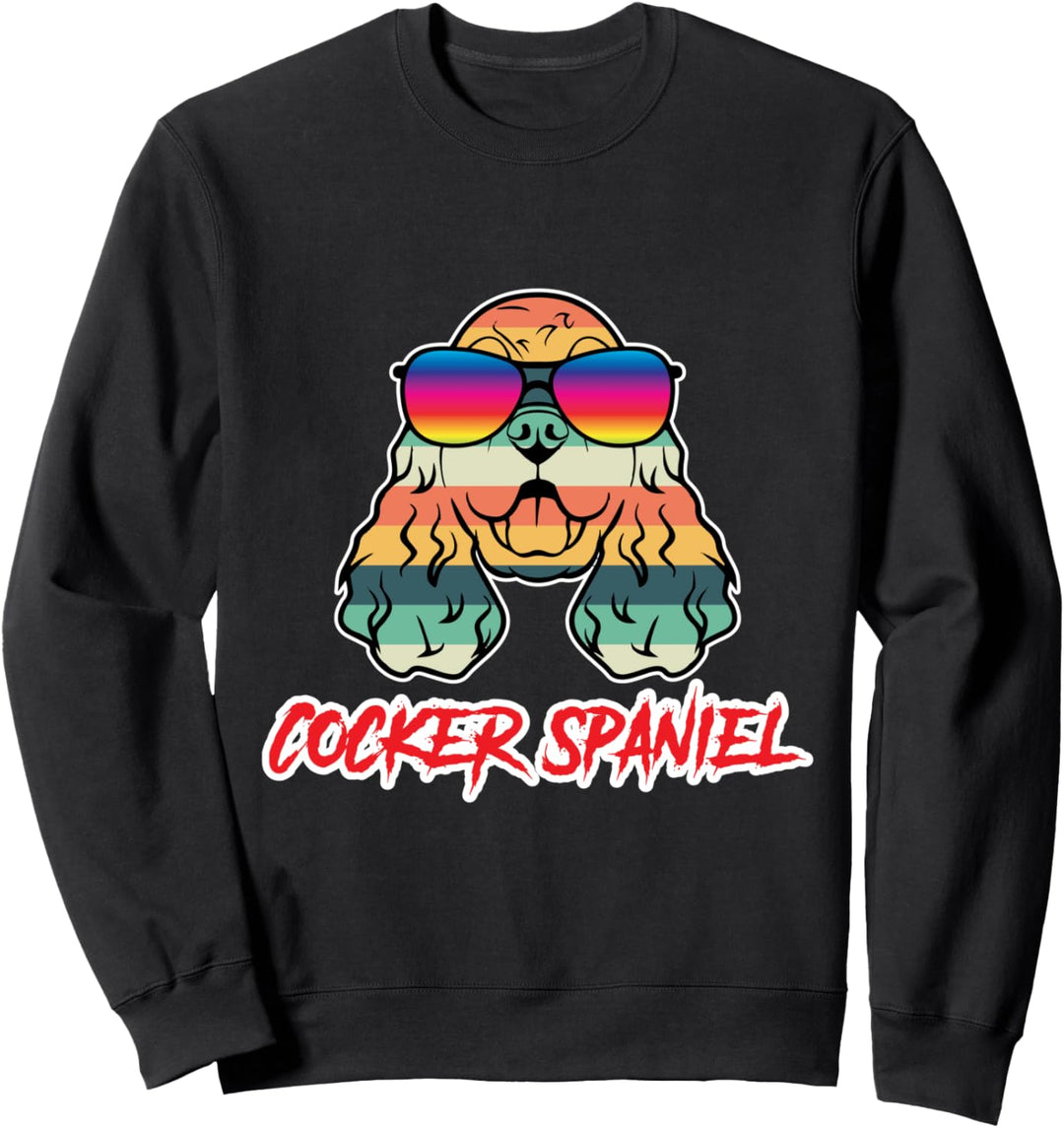Bunter Cocker Spaniel mit Brille Sweatshirt