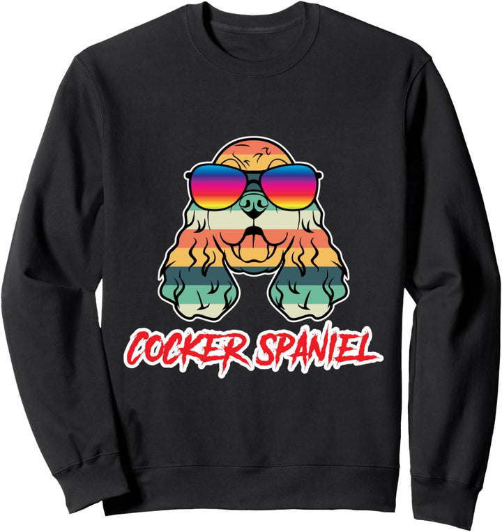 Bunter Cocker Spaniel mit Brille Sweatshirt