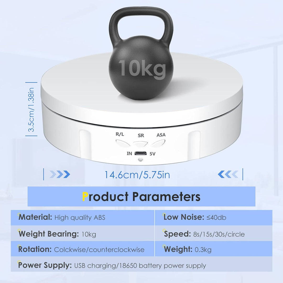 Drehteller Elektrisch, VAYOTOY 360 Grad Drehscheibe Elektrisch 6 Zoll/14,6 cm 10 kg Kleiner Elektris