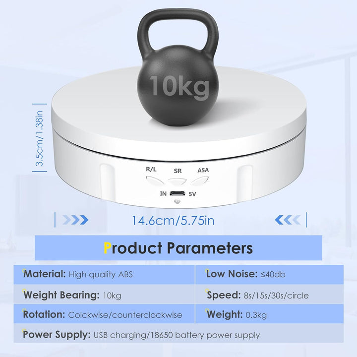 Drehteller Elektrisch, VAYOTOY 360 Grad Drehscheibe Elektrisch 6 Zoll/14,6 cm 10 kg Kleiner Elektris