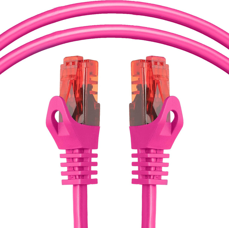 BIGtec - 10 Stück - 10m Gigabit Netzwerkkabel Patchkabel Ethernet LAN DSL Patch Kabel pink (2X RJ-45