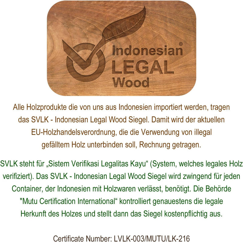 Divero Kindertisch Beistelltisch Balkontisch Teak Holz Tisch für Terrasse Balkon Garten – eckig wett