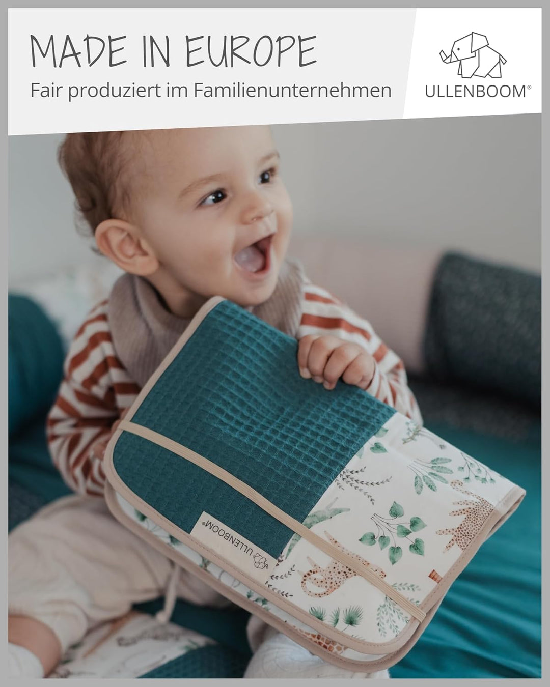 ULLENBOOM ® Windeltasche für unterwegs Madagaskar (Made in EU) - Wickeltasche für bis zu 3 Windeln,