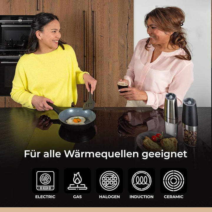 Be Living Delight Pfannenset 3-teilig, Bratpfanne 20/24/28 cm, Non Stick Keramik Antihaft, Induktion