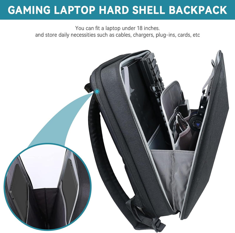 Smatree Laptop Hartschalen Rucksack für Männer, Kompatibilität mit 17,3 Zoll MSI GF76/Acer Nitro 5/A