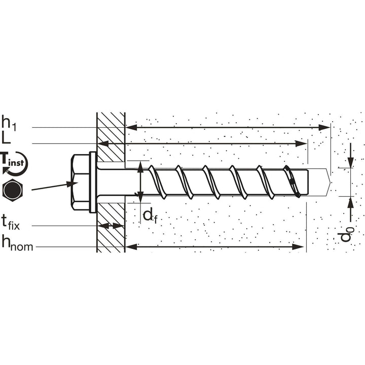 MUNGO Betonschraube MCS-S 6x 80 zinklamellenbeschichtet Inhalt: 100 Stück 6x80 mm, 6x80 mm