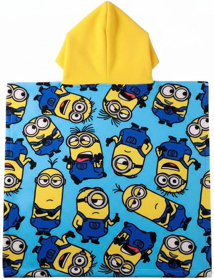 Minions Mikrofaser-Poncho für Kinder für Strand und Pool, aus Mikrofaser, für Jungen, Mädchen, mit K