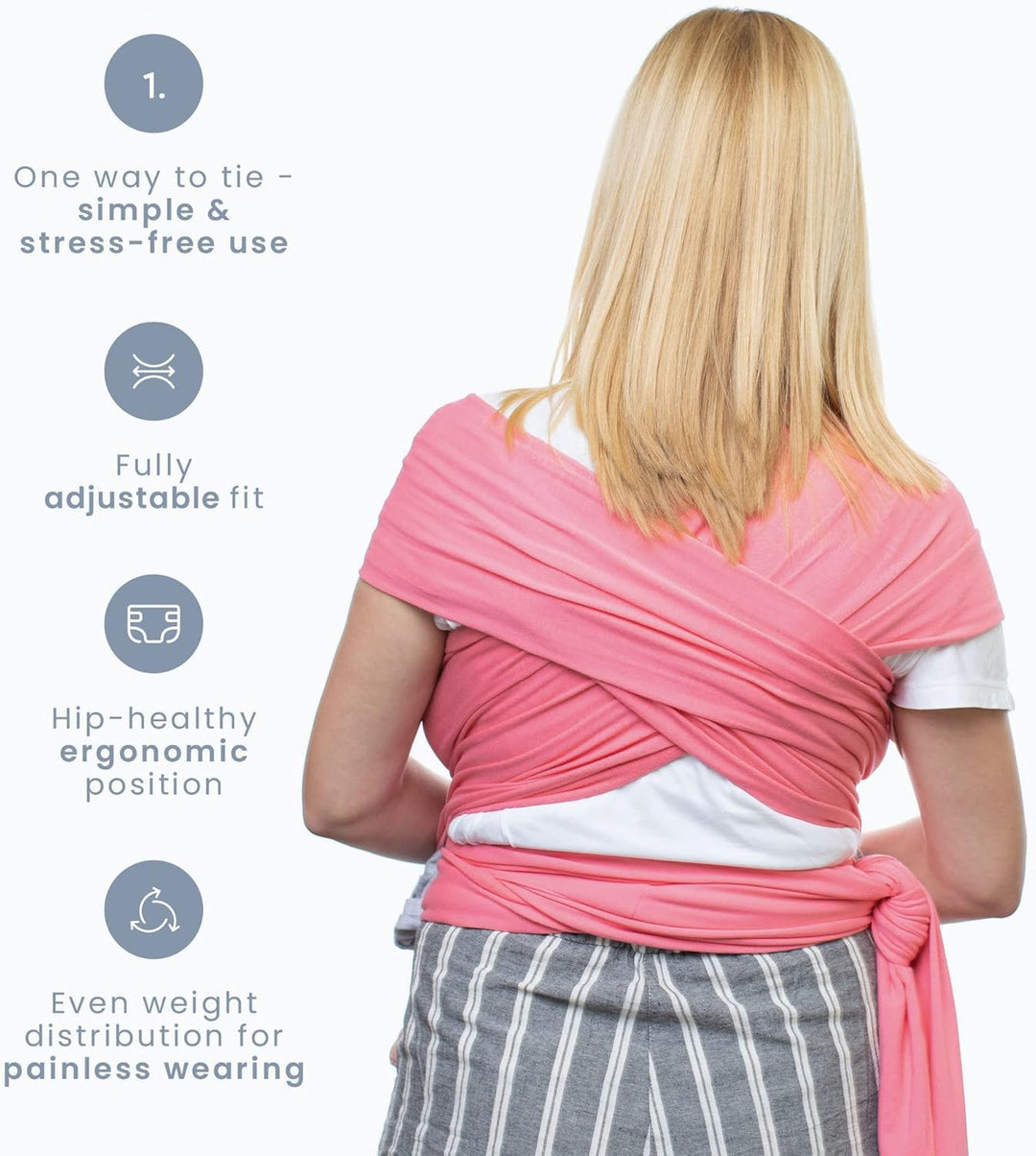 CuddleBug Tragetuch Baby Neugeborene - Elastisches Babytrage Neugeborene ab Geburt & Kleinkinder bis