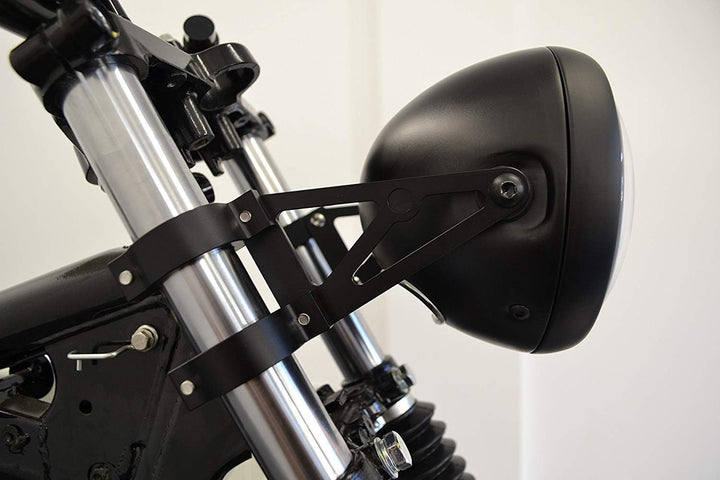 Alchemy Parts hochwertig Paar von Schwarz 42/43mm Durchmesser Cnc Bearbeitet Motorrad Scheinwerfer-H