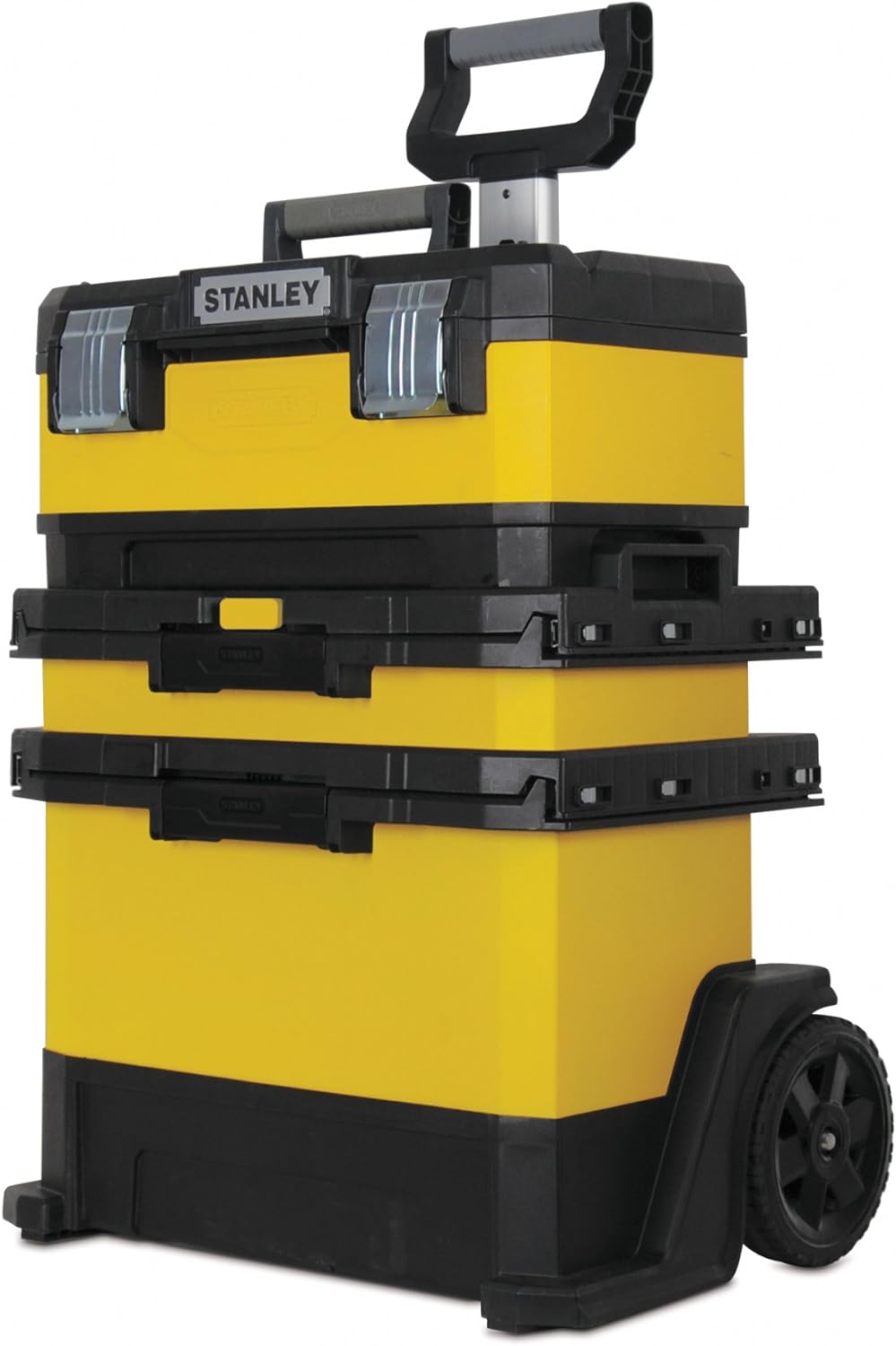 Stanley Rollende Werkstatt (aus Metall-Kunststoff, Werkzeugkoffer mit 1 Schublade, grosses Staufach,