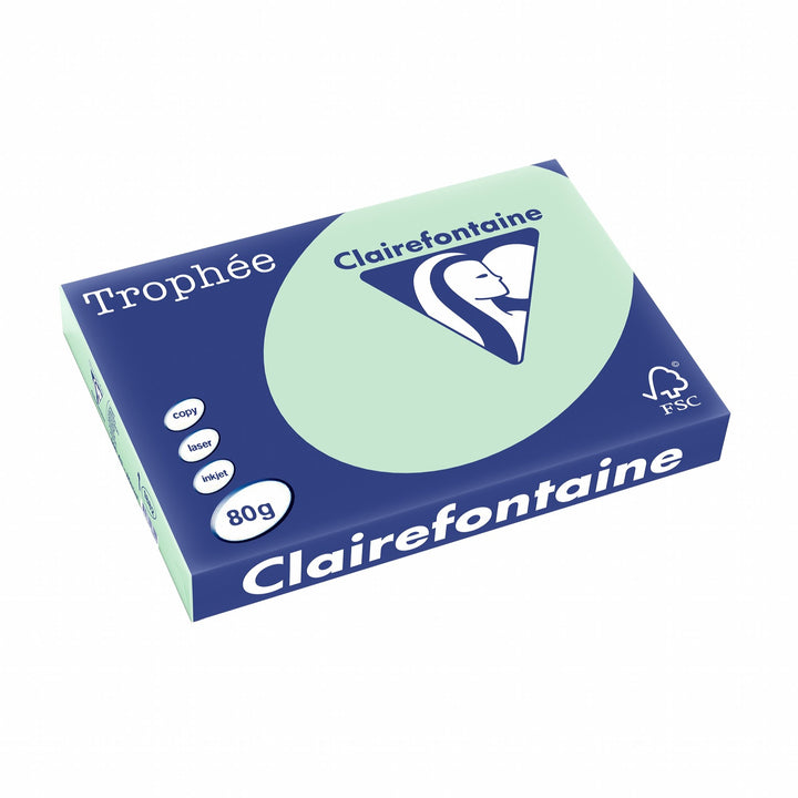 Clairefontaine 1882C - Ries Druckerpapier / Kopierpapier Trophee, Pastell Farben, DIN A3, 80g, 500 B