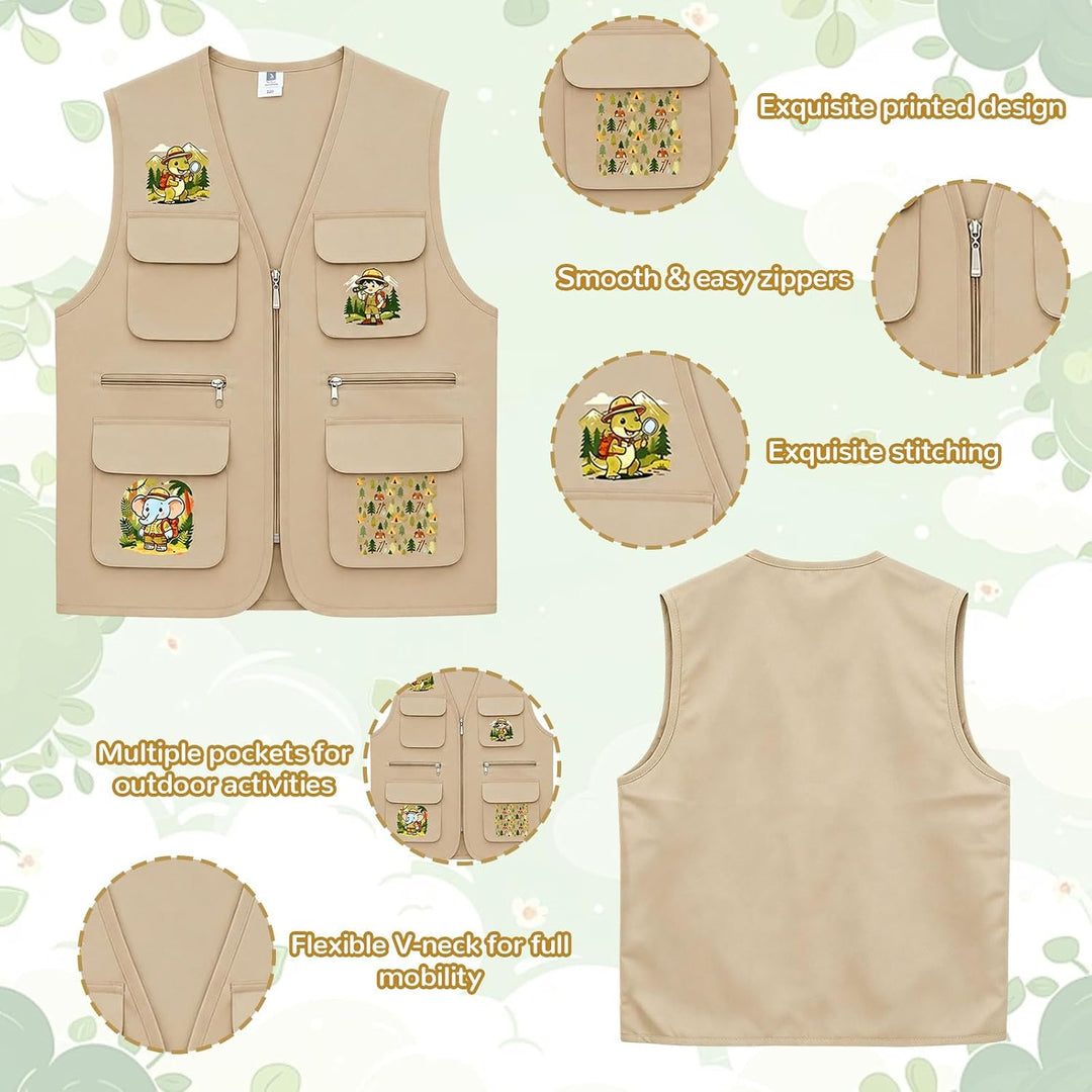 4 Pcs Forscherset für Kinder ab 4 Exploration Spielzeug Safari Kostüm