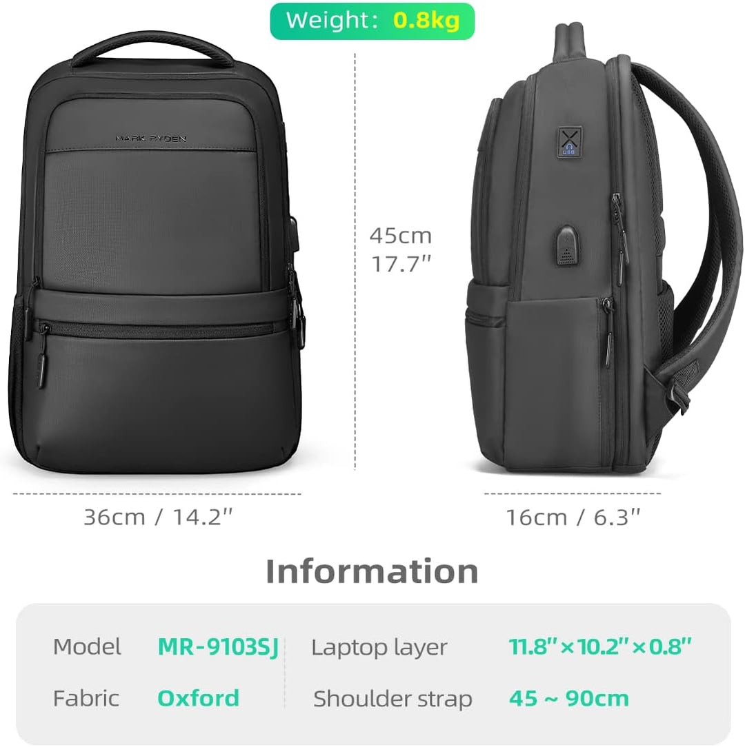 MARK RYDEN Laptop Rucksack Schulrucksack 15.6 Zoll Casual Business Daypack Reiserucksack für College