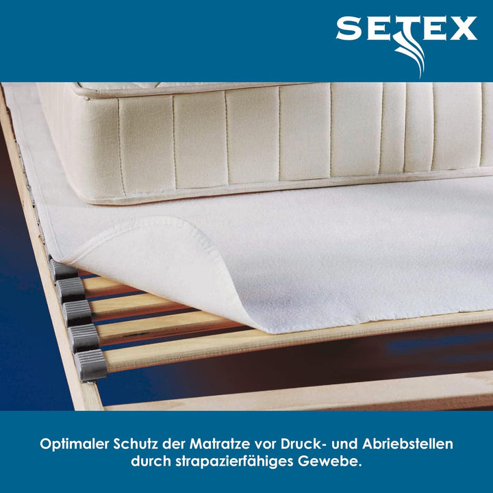 SETEX Matratzenunterlage, Polyester, Matratzenschoner zum Auflegen auf Lattenroste, 90 x 190 cm, Wei