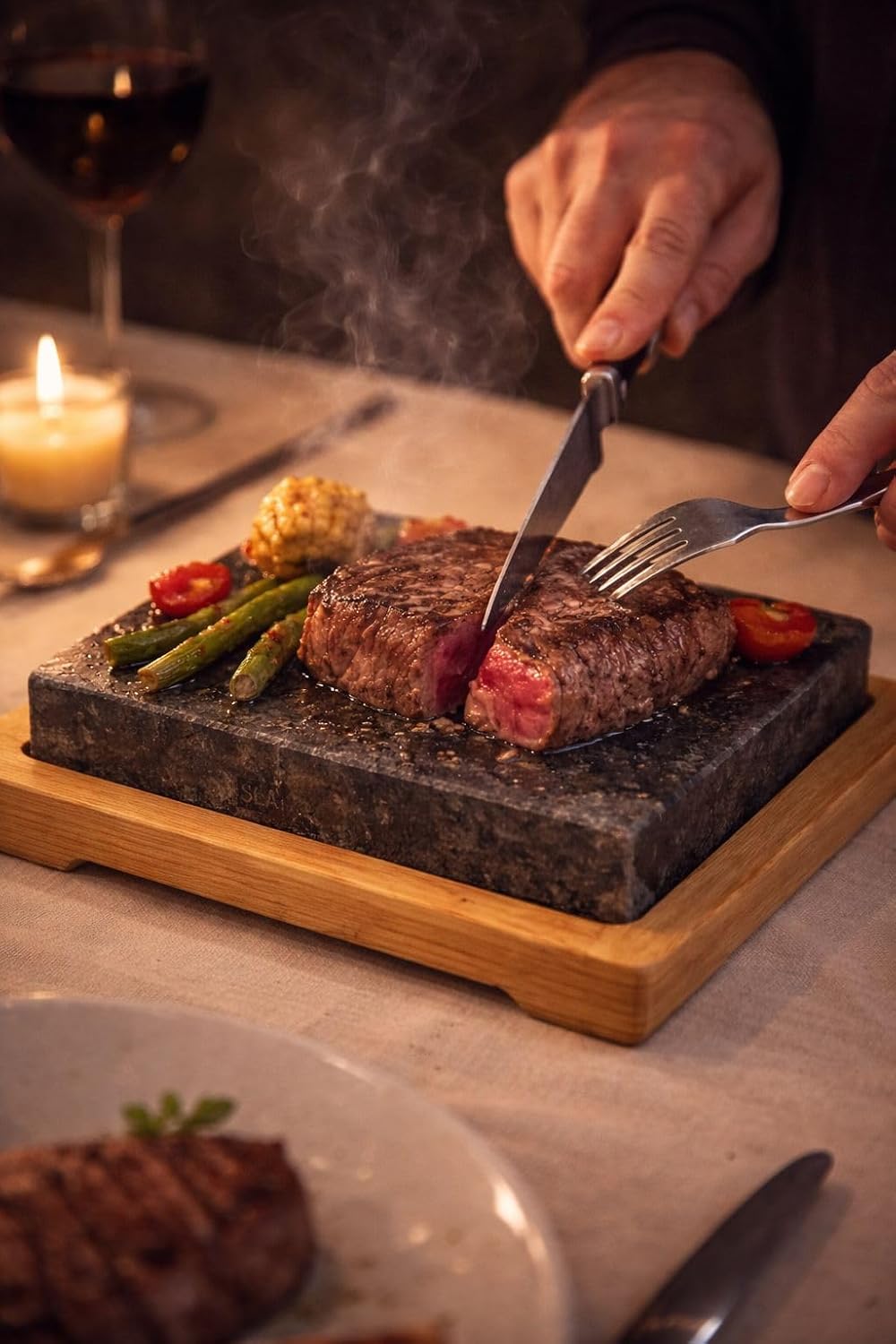 Specksteinplatte 20 × 13 × 3 cm von Slateex – Naturstein-Grillplatte für Grill, Backofen & Servieren