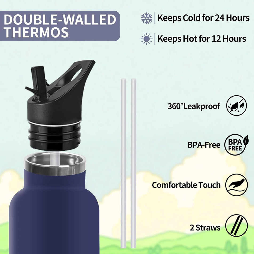 Thermosflasche, 500ML BPA-Frei, Trinkflasche Edelstahl, Auslaufsichere Isolierflasche Doppelwandig,