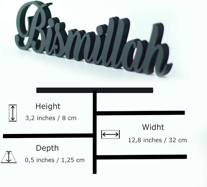 iwa concept Bismillah schwarz | Heimdekoration oder islamische Dekoration für Tisch Regal Heimdekora