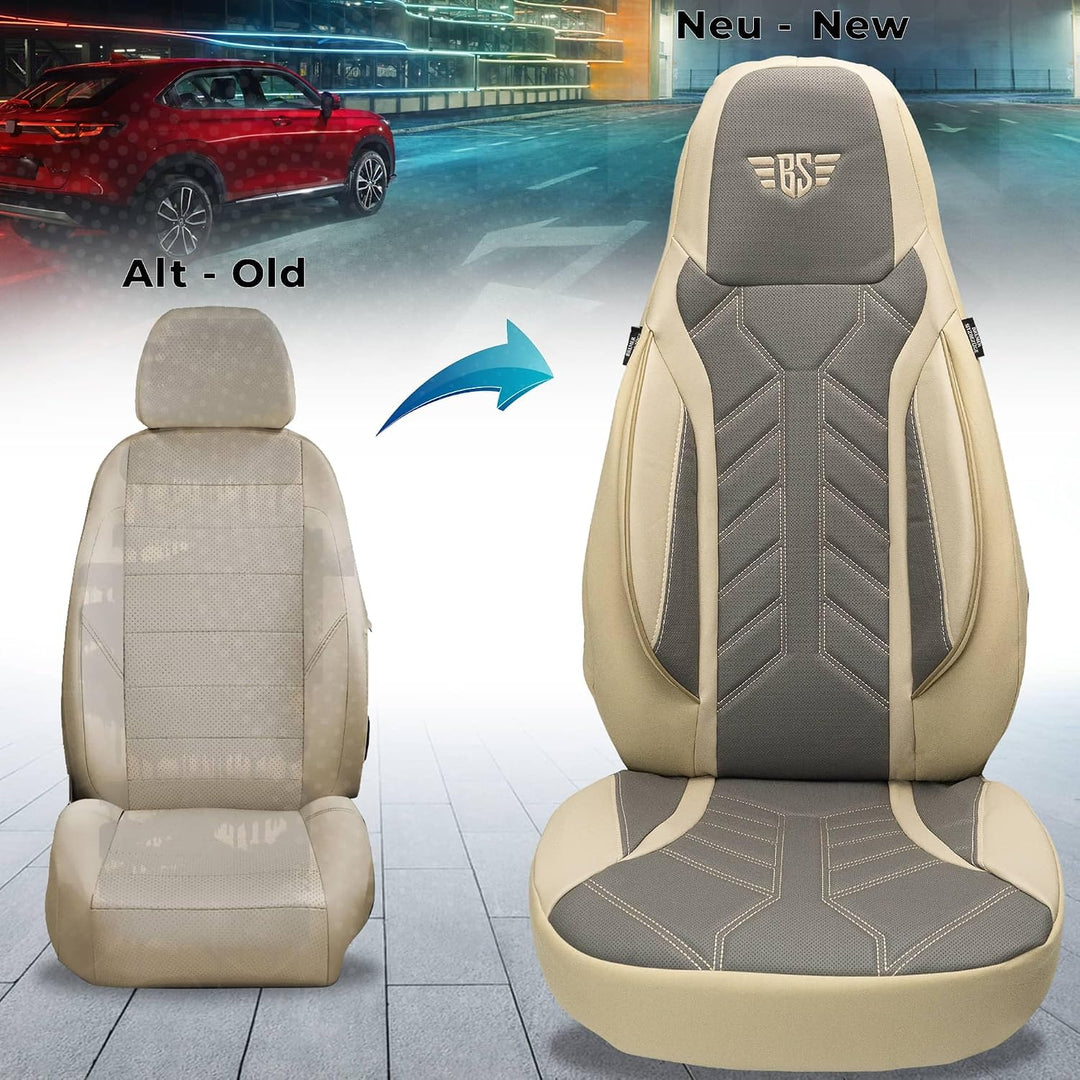 BREMER SITZBEZÜGE Mass Sitzbezüge Schonbezüge für Ford Fiesta MK 7 DPL509 DPL509 - Beige/Grau Fiesta