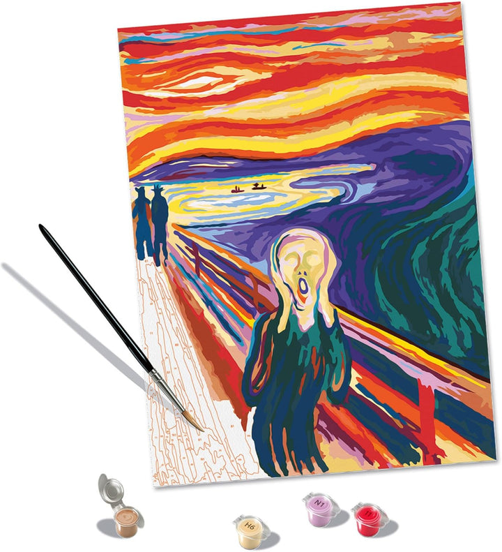 Ravensburger CreArt 23691 - Der Schrei (Edvard Munch) - Malen nach Zahlen Erwachsene, DIY Malset mit