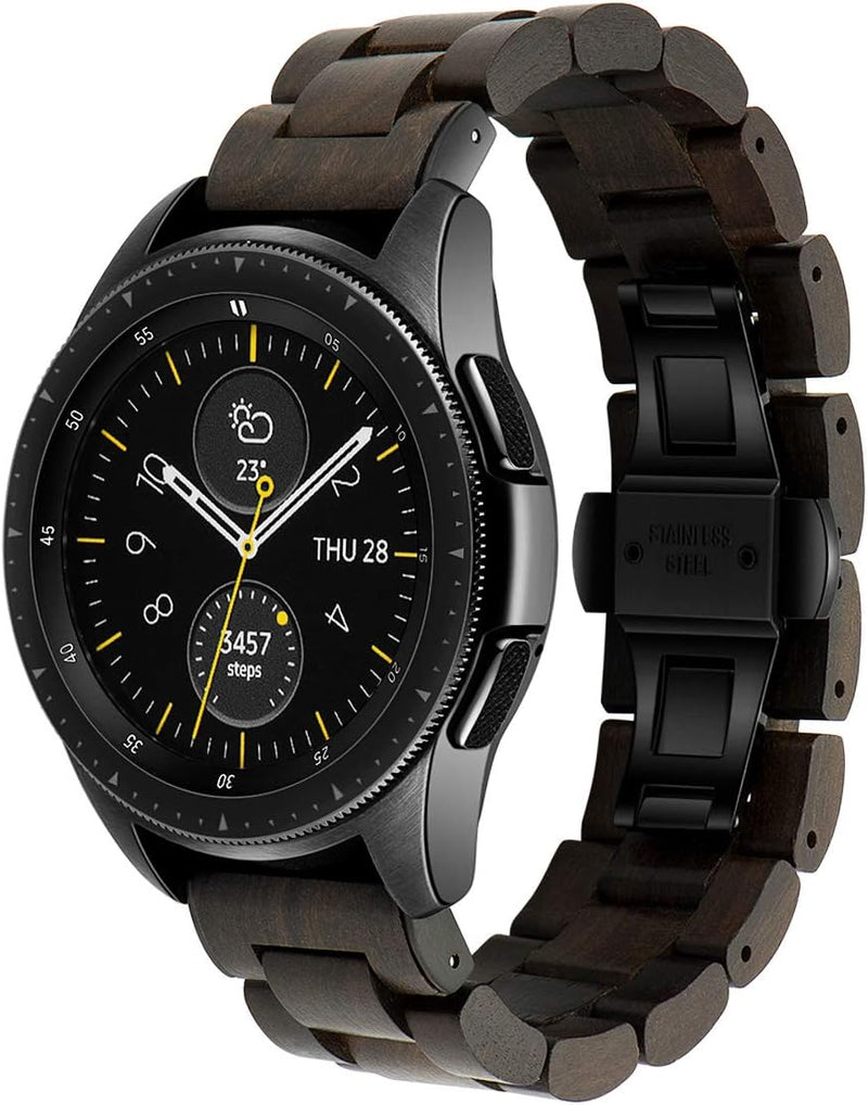 AIYIBEN Holzarmband 20mm kompatibel mit Samsung Galaxy Watch 42mm/Active/Active 2(40mm/44mm), Holzar