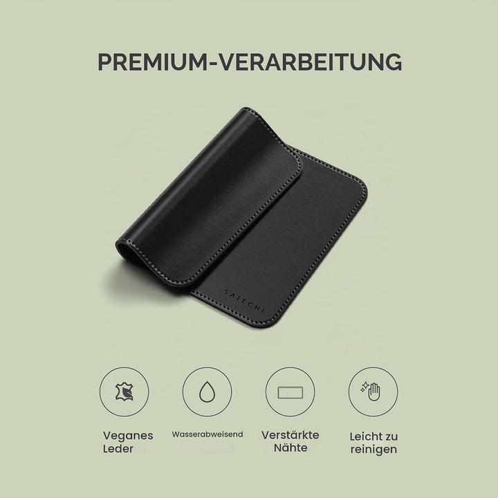 SATECHI Mauspad, 25 x 19 cm, Elegant, Schwarz, Schwarz