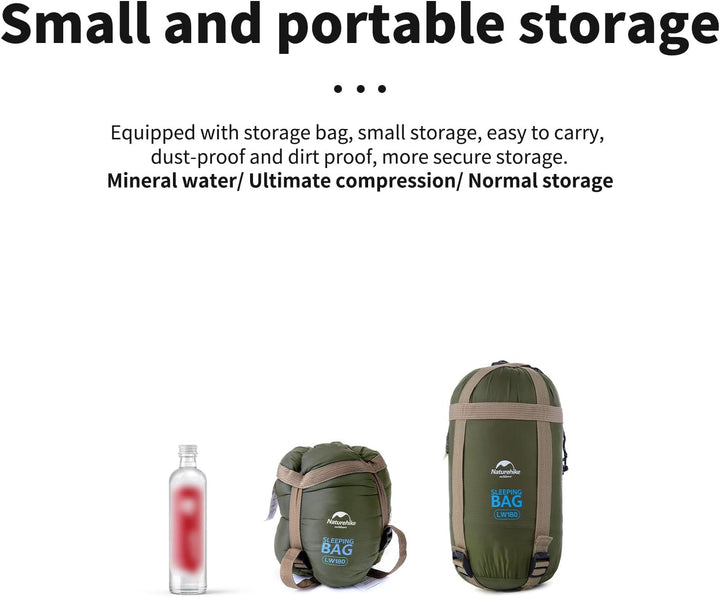 Naturehike Schlafsack Ultraleicht Mini Kleines Ultraleicht 760g für 3 Jahreszeiten mit 205 x 85cm zu