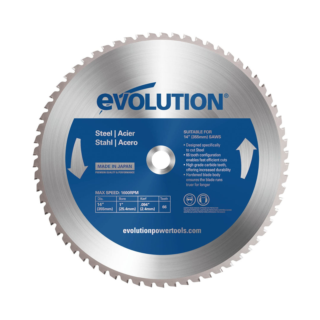 Evolution M355TCT-66CS - 355 mm Sägeblatt zum Schneiden von Baustahl - Metall-Sägeblatt mit Hartmeta