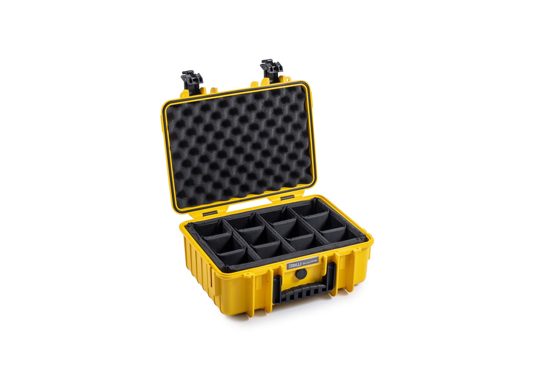 B&amp;W Transportkoffer Outdoor - Typ 4000 - Gelb mit variabler Facheinteilung - Wasserdicht nach IP67 Z