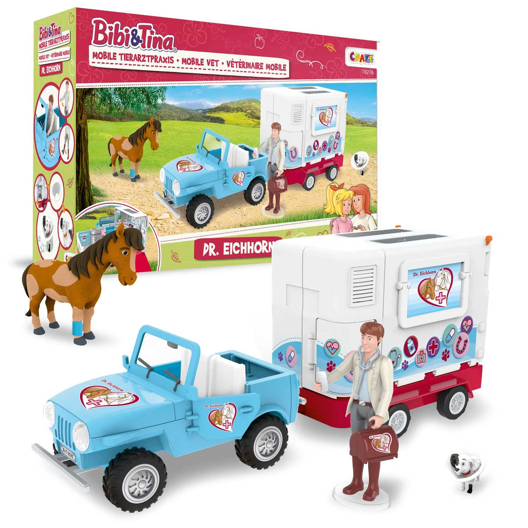 CRAZE Bibi und Tina Spielset Mobile Tierarzt Station Dr. Eichhorn Pferde Spielzeug Doktor Spielfigur